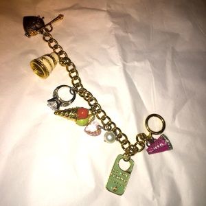 Juicy Couture Gold Charm Bracelet with Multicolor Accents